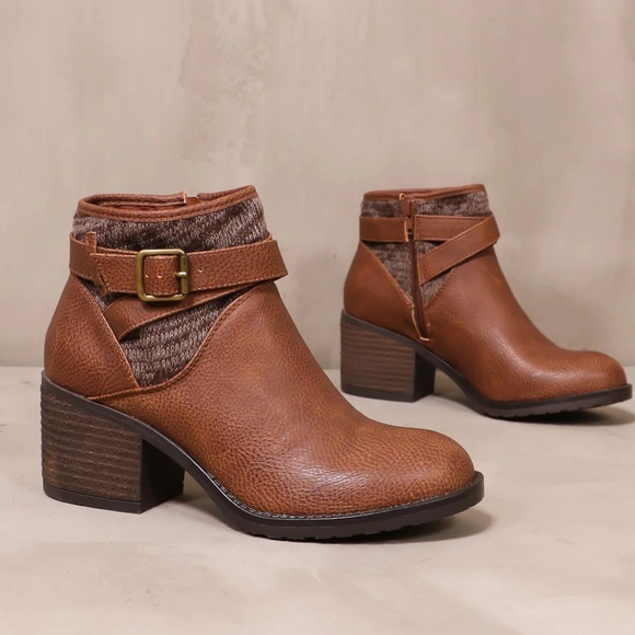 MIA Shoes - Mia Size 7 Brown Boots Heel Comfy And Cute